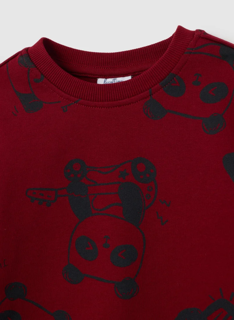 او في اس REGULAR FIT PURE COTTON RED CHILDREN'S SWEATSHIRT