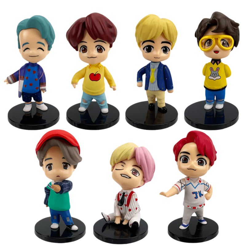 SurpriseSeptember Surprise September 7pcs Cake Toppers Character Set Action Figures Toys Mini Figurines Dolls Birthday Party Supplies Car Desktop Birthday Decorations B - Image 2