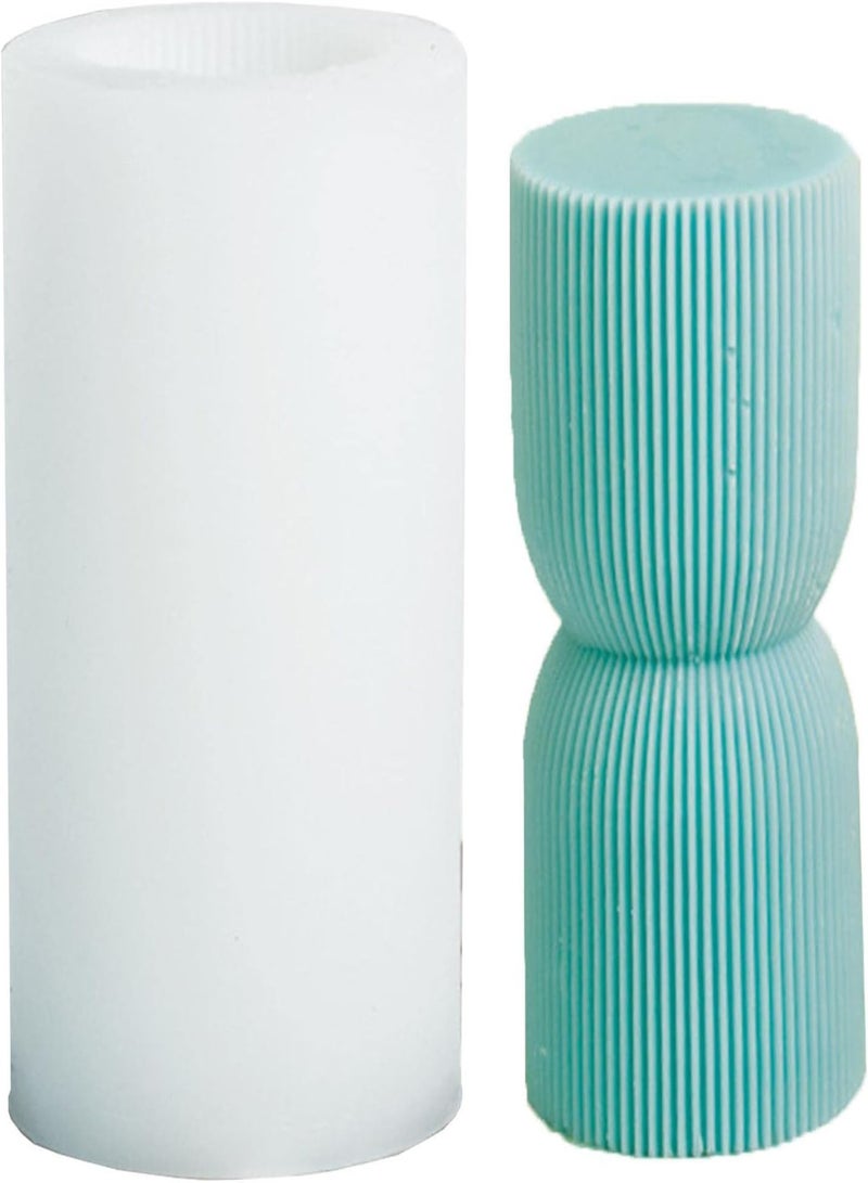 GGOOT Pillar Candle Molds,3D Stripe Candle Molds | Stripe Pillar Candle Mold, Pillar Silicone Mold For Aromatherapy Candle Soap Making Home DéCor - Image 1