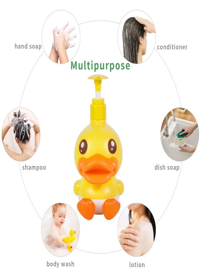 PURITY BABE Cute Soap Dispenser for Kids Gift,Fun Dispenser for Bathroom Kitchen Countertop Vanity fit Lotion Shampoo Shower Hand Sanitizer,Animal Yellow Duck Themed Soap Bottle with Pump Bath Accessories - Image 4