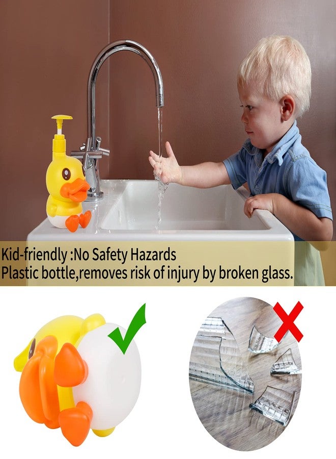 PURITY BABE Cute Soap Dispenser for Kids Gift,Fun Dispenser for Bathroom Kitchen Countertop Vanity fit Lotion Shampoo Shower Hand Sanitizer,Animal Yellow Duck Themed Soap Bottle with Pump Bath Accessories - Image 5