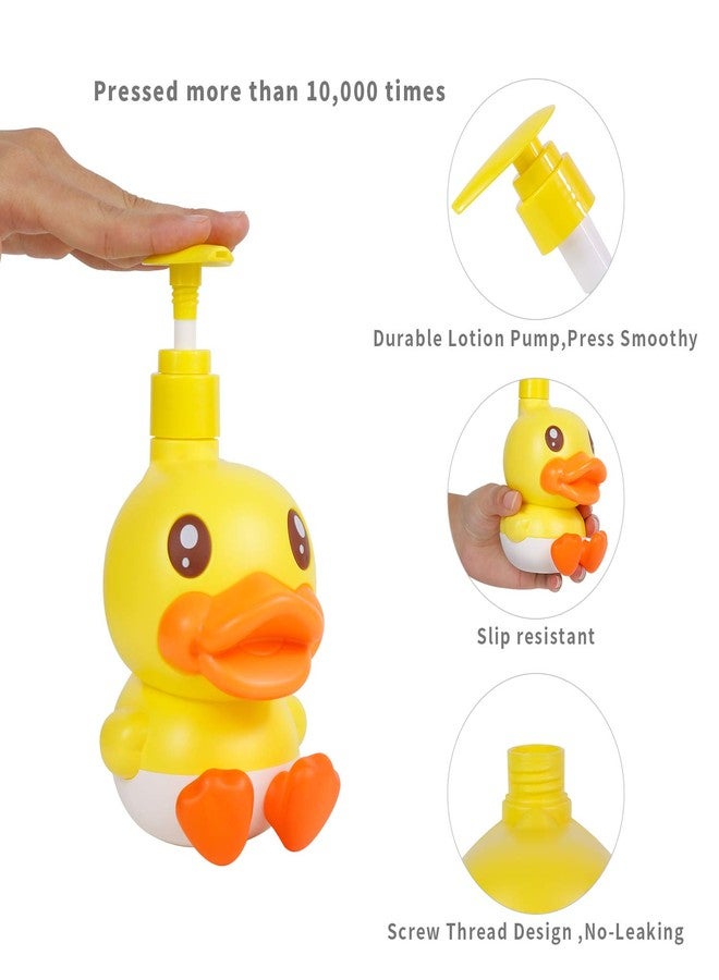 PURITY BABE Cute Soap Dispenser for Kids Gift,Fun Dispenser for Bathroom Kitchen Countertop Vanity fit Lotion Shampoo Shower Hand Sanitizer,Animal Yellow Duck Themed Soap Bottle with Pump Bath Accessories - Image 3