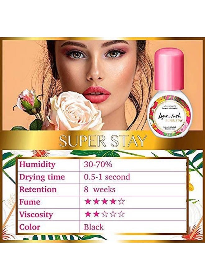 Lyon Lash Super Stay 5ml Eyelash Extension Performance Glue | 0.5 Sec Dry Time | Up to 8 Weeks Retention | Black Adhesive Supplies for Professional Use - Image 2