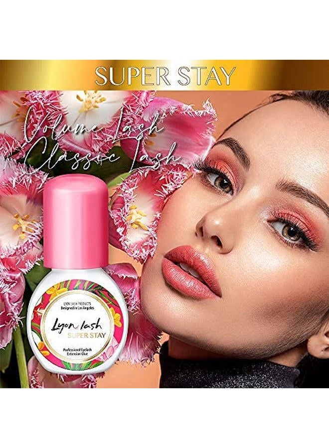 Lyon Lash Super Stay 5ml Eyelash Extension Performance Glue | 0.5 Sec Dry Time | Up to 8 Weeks Retention | Black Adhesive Supplies for Professional Use - Image 1