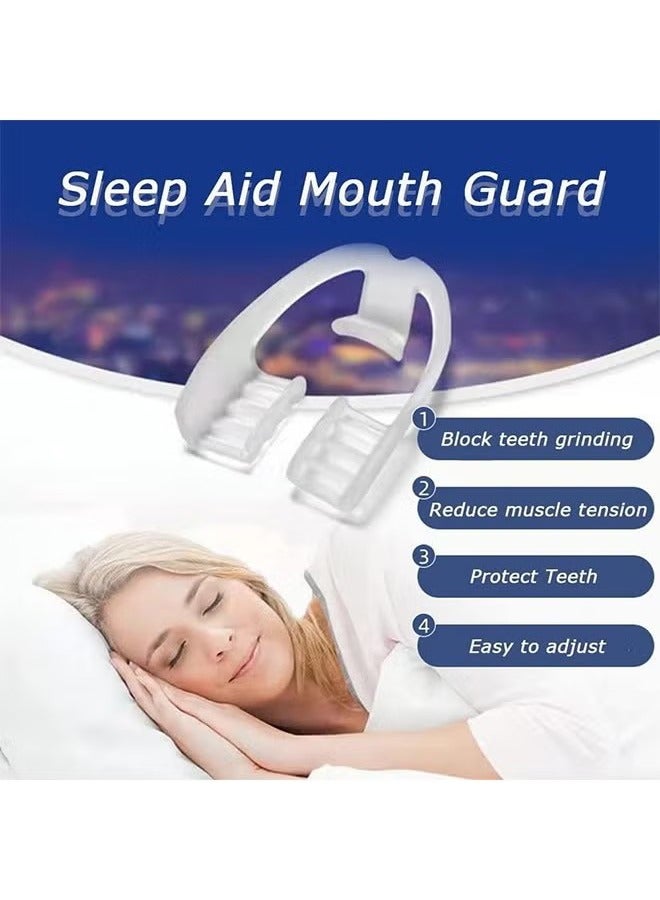 اتش واي 4 قطع حارس النوم حماية كاملة للأسنان صرير الأسنان واقي الفم ليلة عالمية ليلة ليلة واقي الأسنان طحن حارس الليل للبالغين مناسبة للنوم ليلا - Image 2