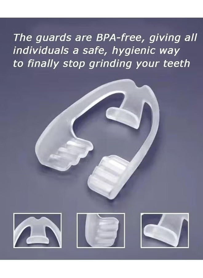 اتش واي 4 قطع حارس النوم حماية كاملة للأسنان صرير الأسنان واقي الفم ليلة عالمية ليلة ليلة واقي الأسنان طحن حارس الليل للبالغين مناسبة للنوم ليلا - Image 5