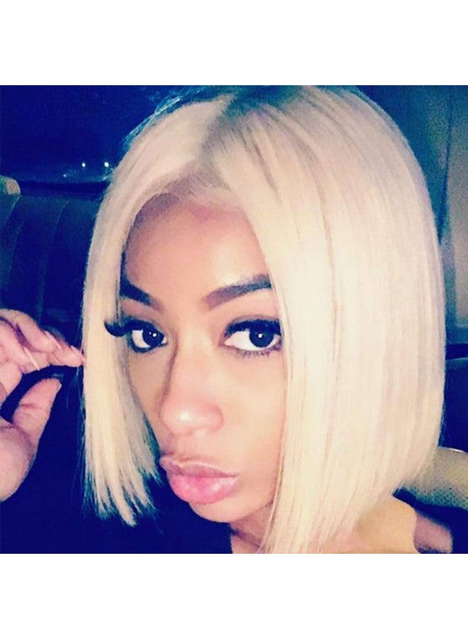 SeraphicWig Blonde Bob Wig Human Hair Short Straight 613 Bob Lace Front Wig Medium Size Cap Brazilian Remy Hair Pre Plucked Hairline With Baby Hair - Image 1