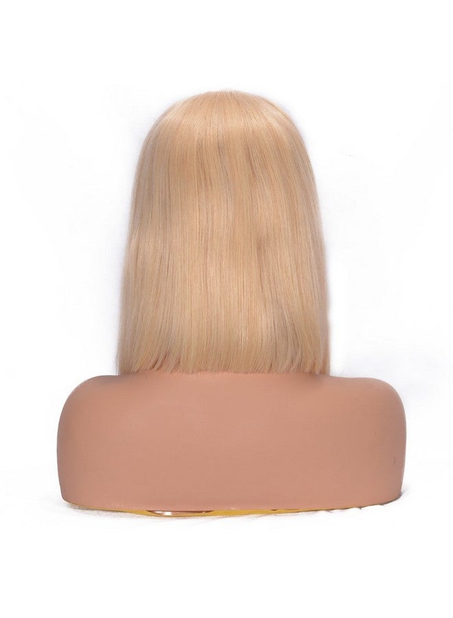SeraphicWig Blonde Bob Wig Human Hair Short Straight 613 Bob Lace Front Wig Medium Size Cap Brazilian Remy Hair Pre Plucked Hairline With Baby Hair - Image 5