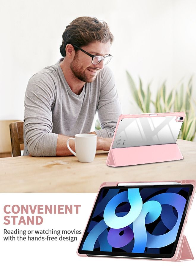 GROIC حافظة iPad Air الجيل الخامس / الرابع 10.9 بوصة (2022/2020)، حافظة iPad Pro 11 بوصة مع غطاء خلفي شفاف مقاوم للصدمات [حامل قلم مدمج، وضع السكون/الإيقاظ التلقائي، حماية الكاميرا، دعم قلم Apple Char - Image 4