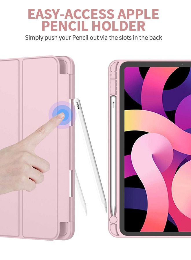 GROIC حافظة iPad Air الجيل الخامس / الرابع 10.9 بوصة (2022/2020)، حافظة iPad Pro 11 بوصة مع غطاء خلفي شفاف مقاوم للصدمات [حامل قلم مدمج، وضع السكون/الإيقاظ التلقائي، حماية الكاميرا، دعم قلم Apple Char - Image 3