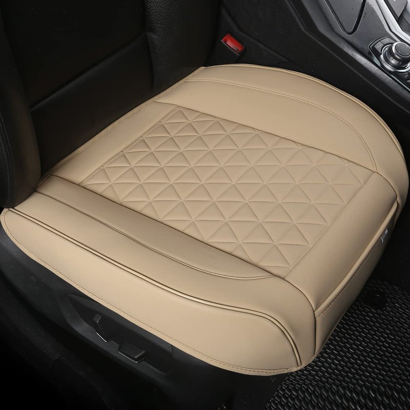 Black Panther Luxury Polyvinyl Car Seat Cover Front Bottom Seat Cushion Cover AntiSlip and Wrap Around The Bottom Fits 95 of Vehicles 1 PieceBeige