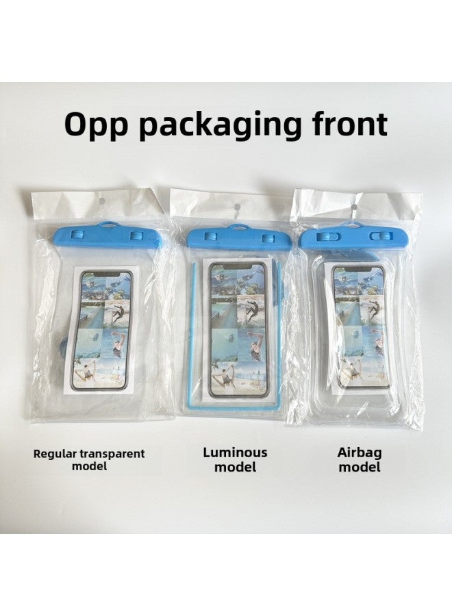 general Mobile Phone Waterproof Bag Touch Screen Printable Logo Outdoor Swimming Drifting Transparent Luminous Airbag Mobile Phone Waterproof Bag-Color:Luminous Model-Size:Orange - Image 3