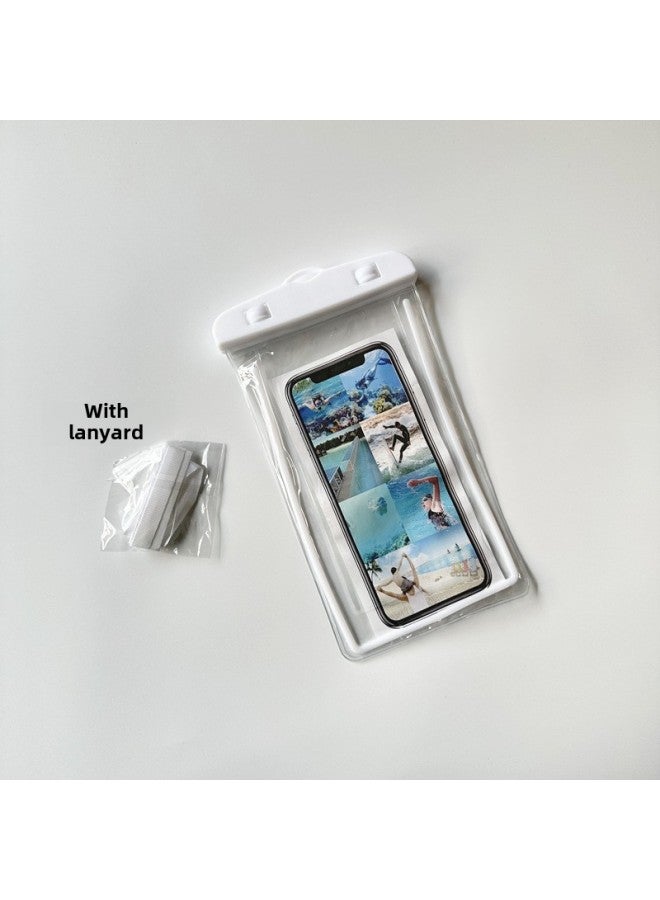 general Mobile Phone Waterproof Bag Touch Screen Printable Logo Outdoor Swimming Drifting Transparent Luminous Airbag Mobile Phone Waterproof Bag-Color:Luminous Model-Size:Orange - Image 4