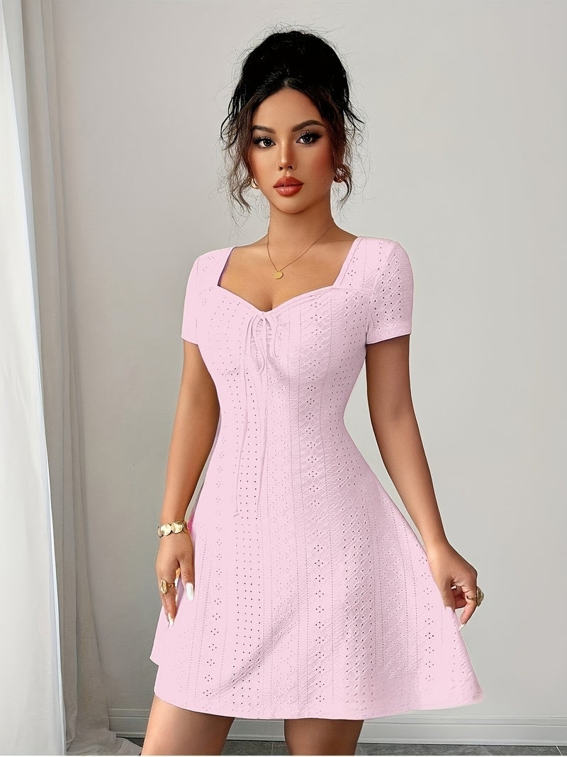 Women'S Summer Jacquard Sexy Slim Fit Mini Dress - Image 3