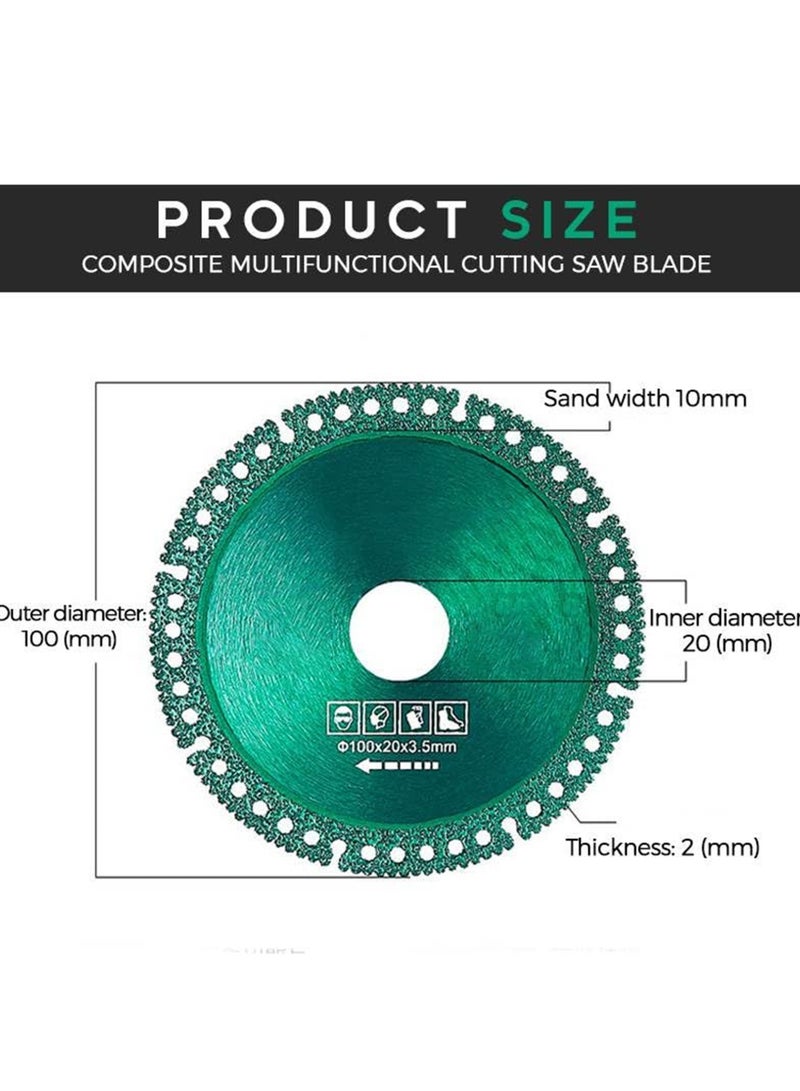 Barakah 4 Inch Indestructible Discs for Grinder, 5Pcs Diamond Cutting Wheels for Glass, Wood, Stone, Metal, Ceramic Tile - Image 5