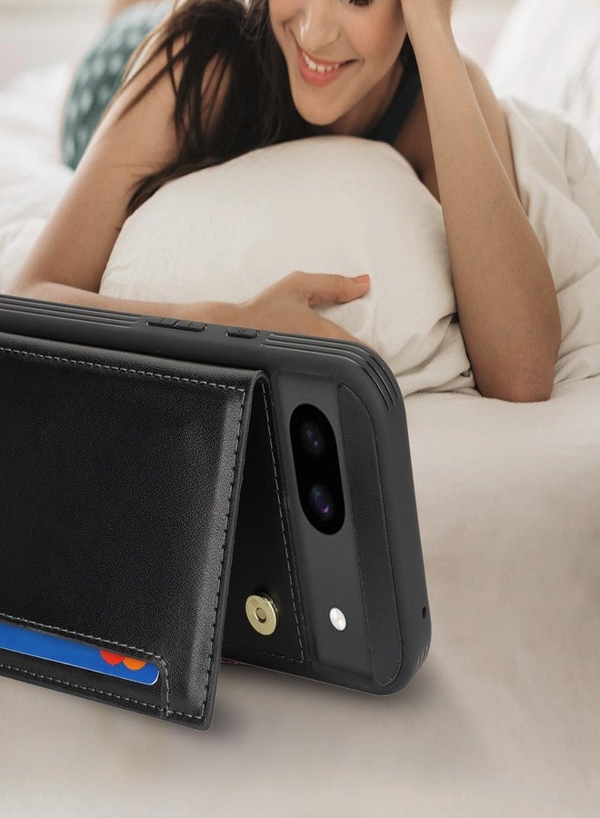 iCoverCase Compatible with Google Pixel 8a Case with Card Holder, Wallet Phone Case for Women Men [RFID Blocking] PU Leather Protective Wallet Case for Pixel 8a (Black) - Image 5