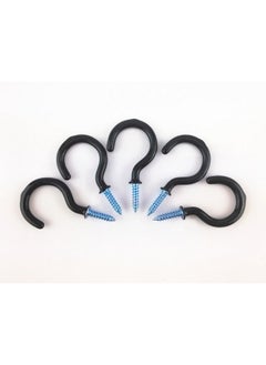 Yueton Yueton 50pcs Vinyl Coated Screw-in Ceiling Hooks Cup Hooks (Black)  - Image 2