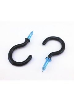 Yueton Yueton 50pcs Vinyl Coated Screw-in Ceiling Hooks Cup Hooks (Black)  - Image 4