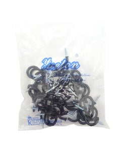 Yueton Yueton 50pcs Vinyl Coated Screw-in Ceiling Hooks Cup Hooks (Black)  - Image 5