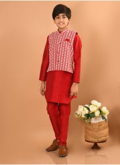 LILPICKS Kurta Pajama Set with Nehru Jacket  - Image 3