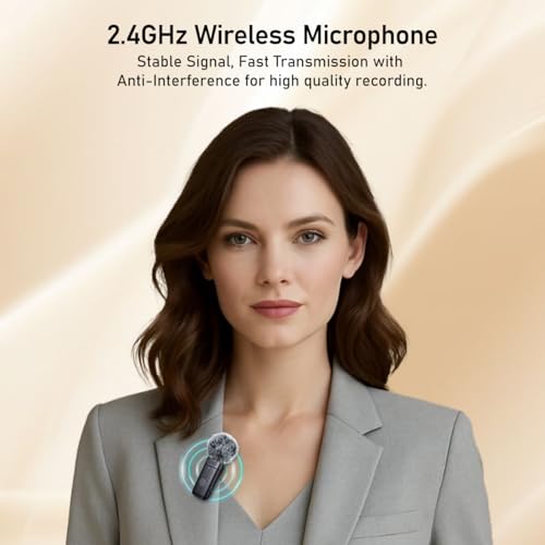 pTron KWM-2 Type C Wireless Microphone with Charging case w/Noise Cancellation, 48Hrs Battery, 20m Wireless Range, Collar Mic for DSLR/iPhone/Android, Vlog, Streaming/Zoom Meeting (Black) - Image 4
