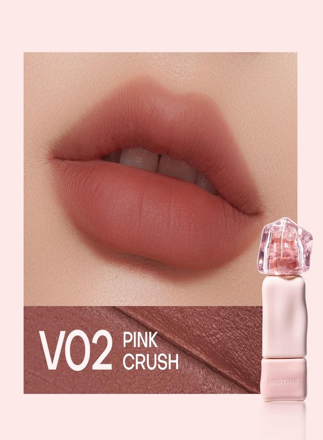 Mistine Makeup Velvet Lip Gloss Matte Lip Cream Liquid Lipstick Softening with Hyaluronic Acid Lip Tint, Non-Sticky Lightweight Lip Color V02 Pink Crush Limited Edition 0.1 fl oz - Image 2
