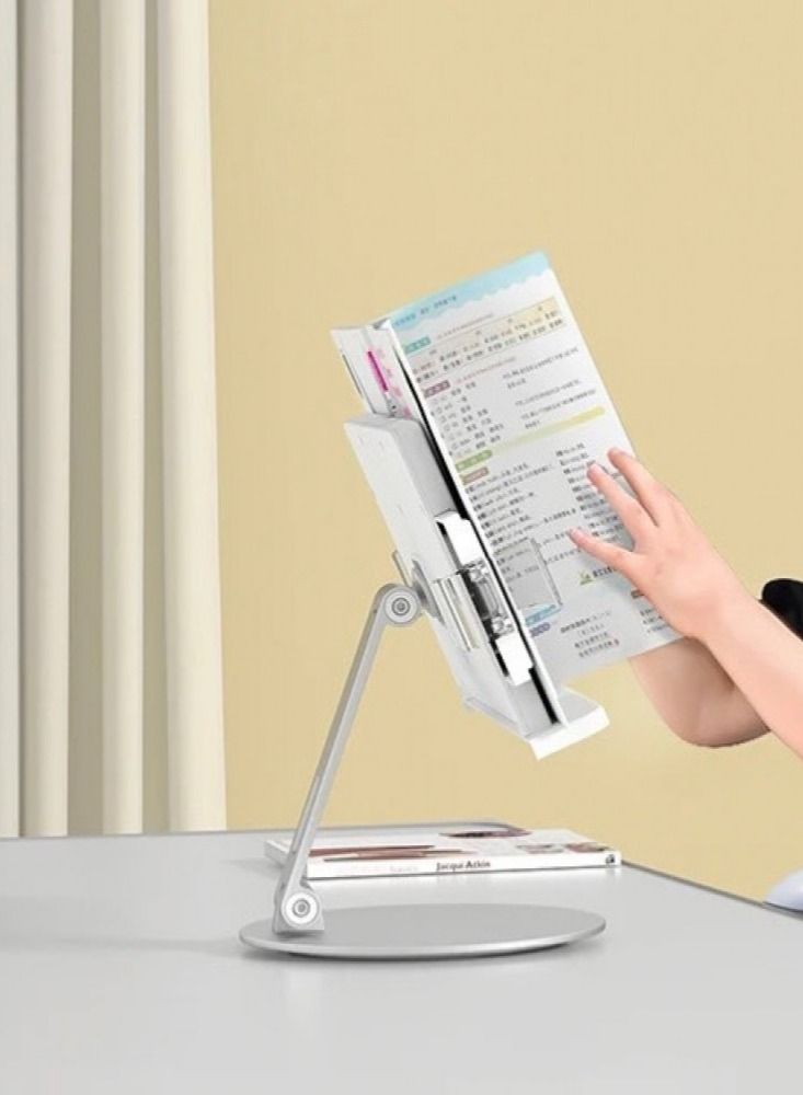 IMTNAN BOOK STAND Stand for iPads and Tablets, Swivel Stand, White  - Image 5