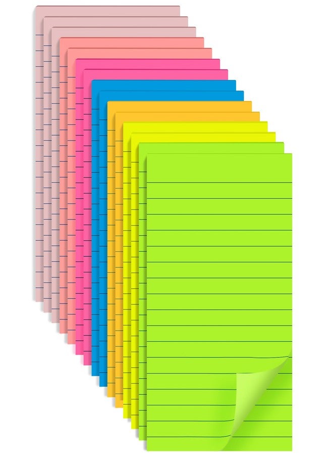 vipstar (15 Pads) Lined Sticky Notes 4x6 in Post, 7 Bright Colors with Lines Self-Stick Note Pad it, Strong Adhesive, Big Rectangular Sticky Pads for Office, Home, School, Meeting - Image 1