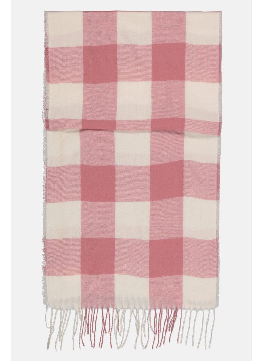 Women Checkered Scarf 190 X 40 cm, Pink - pzsku/ZAB9BA75E4C95D605340DZ/45/_/1738678833/bd853a5d-5069-4cbb-b38a-c38437401853