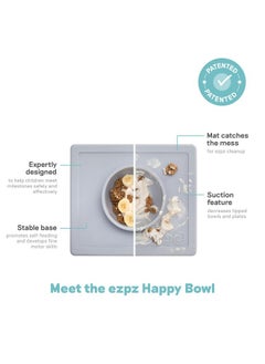 ezpz Happy Bowl - 100% Food Grade Silicone Suction Bowl with Built-in Placemat for Toddlers + Preschoolers Promotes Baby Self-Feeding, Non-Slip, BPA Toxic Free, Microwave Safe - 24months+ (Pewter) - pzsku/ZAB9BAC35059A84EDFAB6Z/45/_/1738306007/c4dd644b-f174-4c91-9927-f13b9a26783b