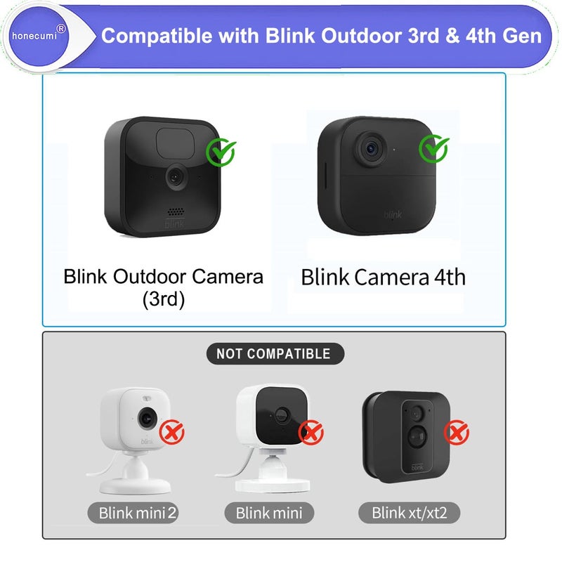 honecumi Blink Outdoor Camera Mount for Blink Outdoor 4th & 3rdâ€“ Weatherproof Adjustable Blink Outdoor Camera Surveillance Mount Bracket with Protective Housing, 360Â° Swivel & 90Â° Tilt Mount, 1 Pack - Image 2