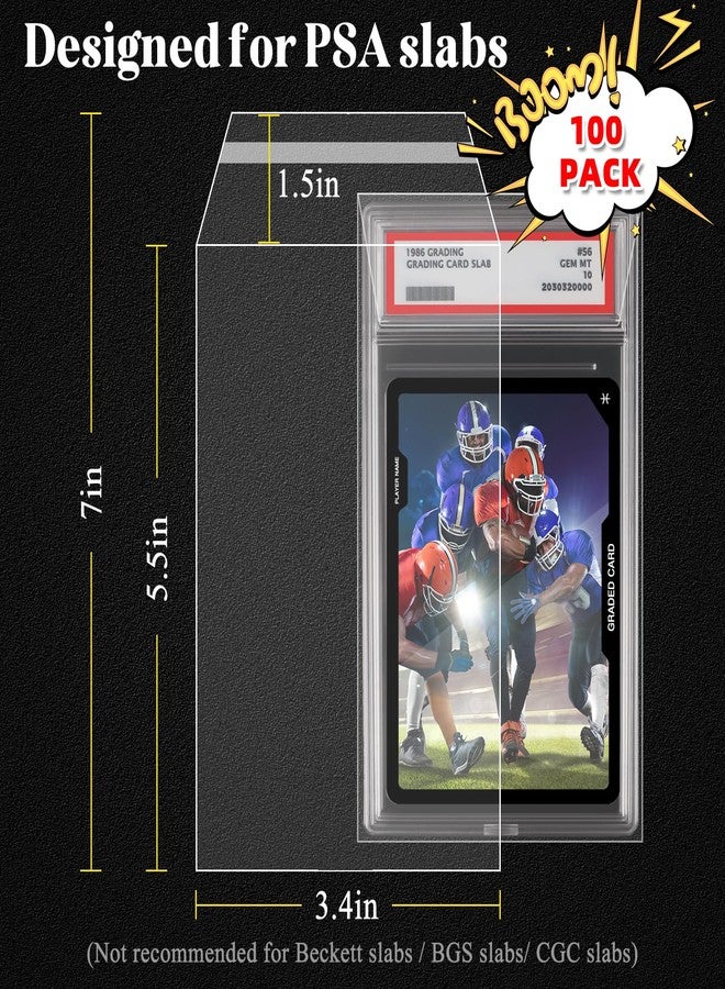 HYRAUL 100 Protective Sleeves for PSA Graded Slabs | Exact Fit 35pt Card Slab Bags | Resealable Protective Covers - Image 2