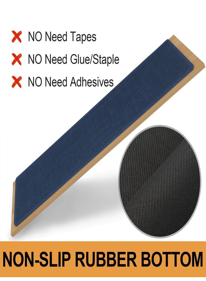 SUMLANS Stair Treads Carpet for Wooden Steps with Non Slip Rubber Backing, 100% Polyester Soft Stairs Resistant Indoor Skid Runner Safety Rugs for Kids Elders and Pets (4, Dark Blue, 30" * 8") - Image 5