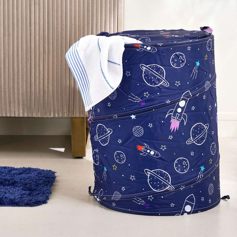 Pan Home سلة غسيل وندر سبيس للأطفال - أزرق