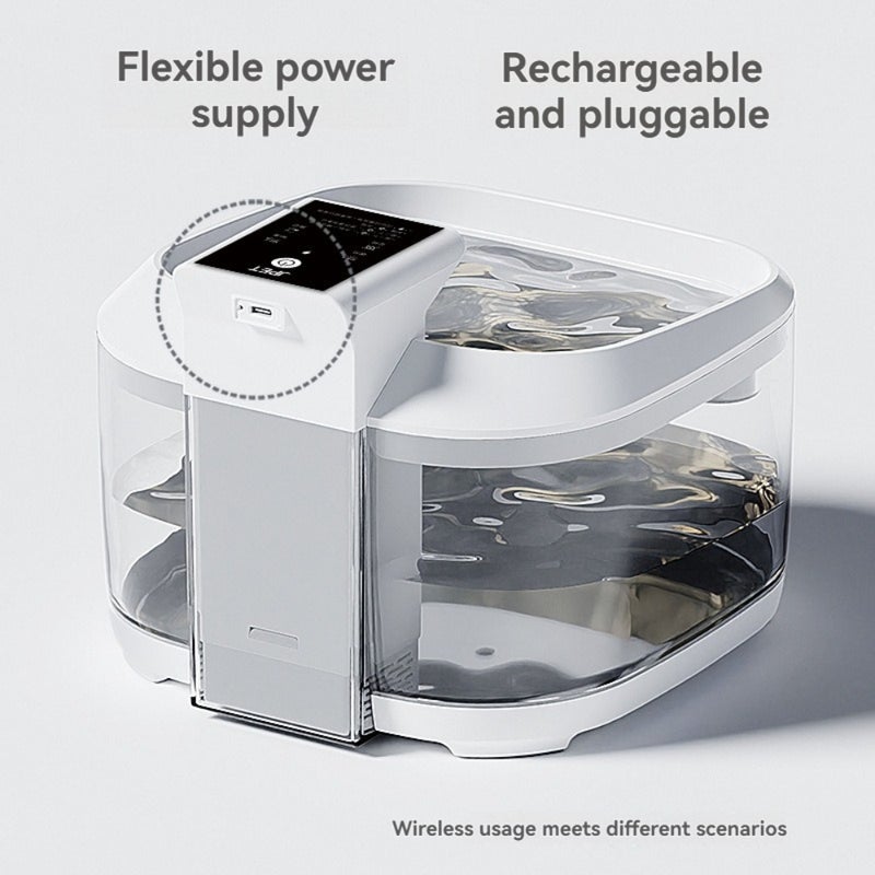 304 stainless steel cat water dispenser charging unplugged circulating water pet automatic dog water dispenser 3.2 white charging standard version [5000mAh] - Image 2