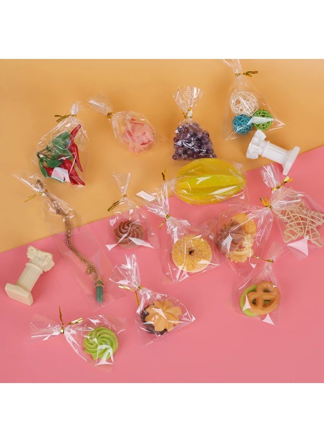 NEOACT 650 PCS Clear Flat Cellophane Treat Bags with 3x5",4x6",9.84 * 2", Treat Bags with Ties are Good for Pretzel Rods,Bakery, Cookies, Candies,Dessert. - Image 3