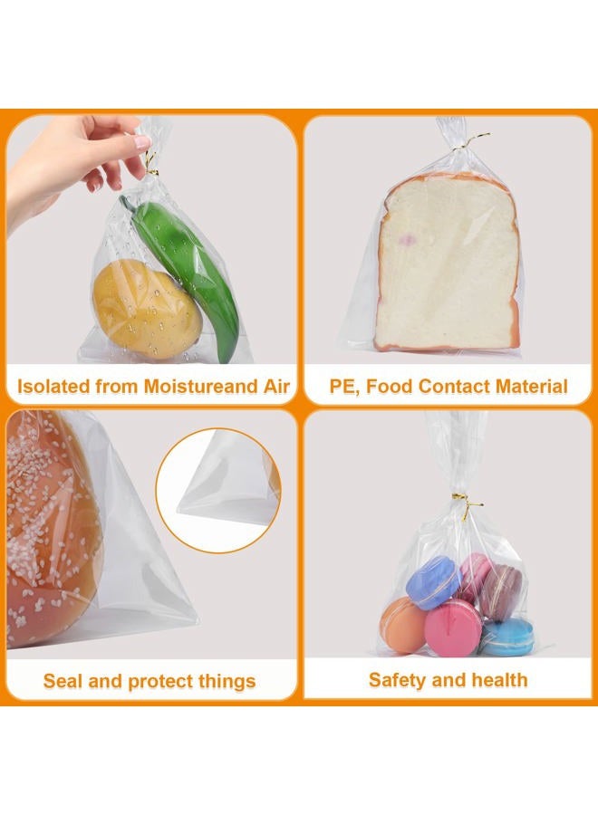 NEOACT 650 PCS Clear Flat Cellophane Treat Bags with 3x5",4x6",9.84 * 2", Treat Bags with Ties are Good for Pretzel Rods,Bakery, Cookies, Candies,Dessert. - Image 4