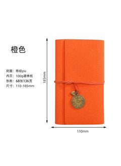 Vintage A6 Notebook With Creative Binding Stylish Hand Account Book Student Souvenir Bulk Wholesale From China Mainland Orange