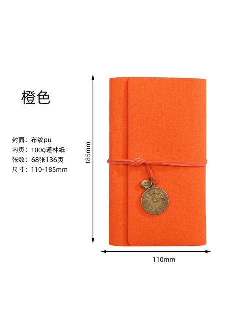 Vintage A6 Notebook With Creative Binding Stylish Hand Account Book Student Souvenir Bulk Wholesale From China Mainland Orange