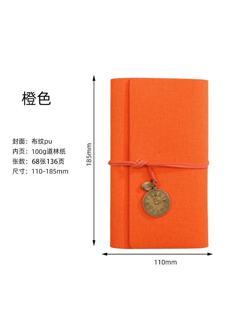 Generic - Vintage A6 Notebook With Creative Binding Stylish Hand Account Book Student Souvenir Bulk Wholesale From China Mainland Orange - Image 1