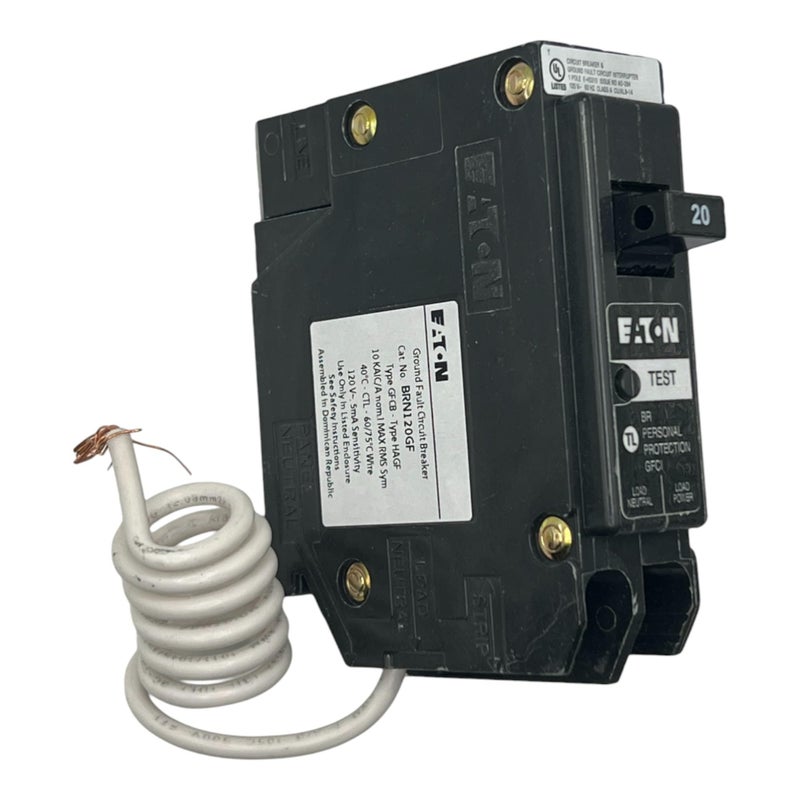 Eaton BRN120GF Br Gfci, 5ma, 1 Pole, 10kaic, 20a, Pigta - Image 2