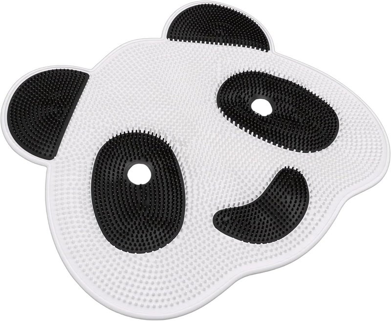 ZJchao Panda Shape Foot Scrubber Massage Mat with Suckers Non Slip Shower Exfoliating Mat for Bathroom TPE Material Home Spa Relaxation - Image 1