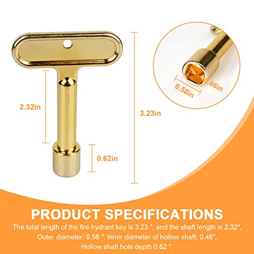 VIDABTE 3/8'' P1300-PART-13-KEY Water Key Hydrant Key,Water Spigot Key for Wall Hydrant Faucets Valves and Outdoor Hose Valves.Compatible with Zurn P1300-PART-13-KEY Z1300 Hydrant Series. - Image 2