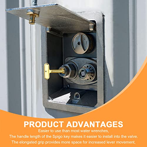 VIDABTE 3/8'' P1300-PART-13-KEY Water Key Hydrant Key,Water Spigot Key for Wall Hydrant Faucets Valves and Outdoor Hose Valves.Compatible with Zurn P1300-PART-13-KEY Z1300 Hydrant Series. - Image 4