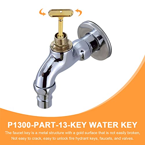 VIDABTE 3/8'' P1300-PART-13-KEY Water Key Hydrant Key,Water Spigot Key for Wall Hydrant Faucets Valves and Outdoor Hose Valves.Compatible with Zurn P1300-PART-13-KEY Z1300 Hydrant Series. - Image 5