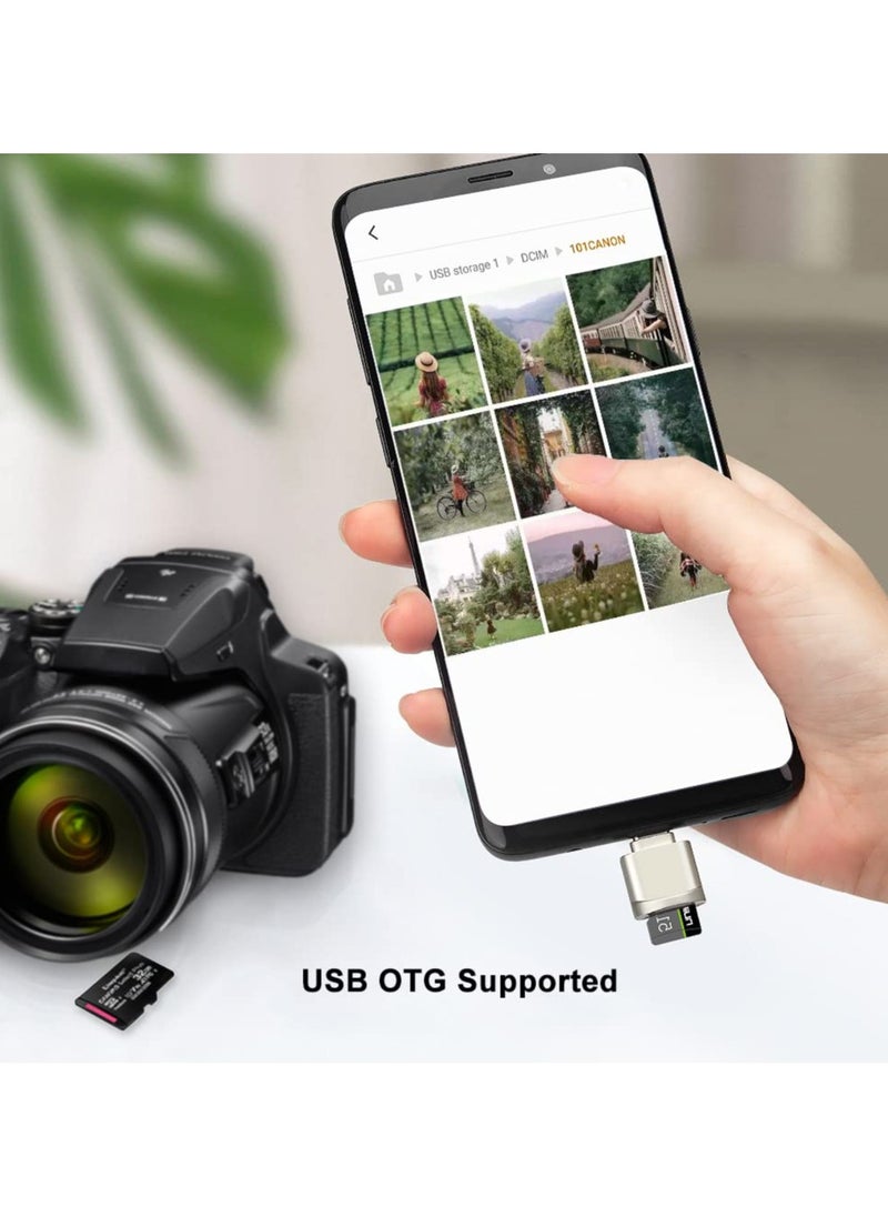 GNAFOTU - Micro SD Card Reader, USB C to SD Card Reader, Type C TF Memory Card Reader with USB C to USB Adapter, USB OTG Card Reader for Laptops, MacBook, Galaxy Phones and More - Image 1