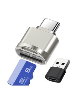 Micro SD Card Reader, USB C to SD Card Reader, Type C TF Memory Card Reader with USB C to USB Adapter, USB OTG Card Reader for Laptops, MacBook, Galaxy Phones and More