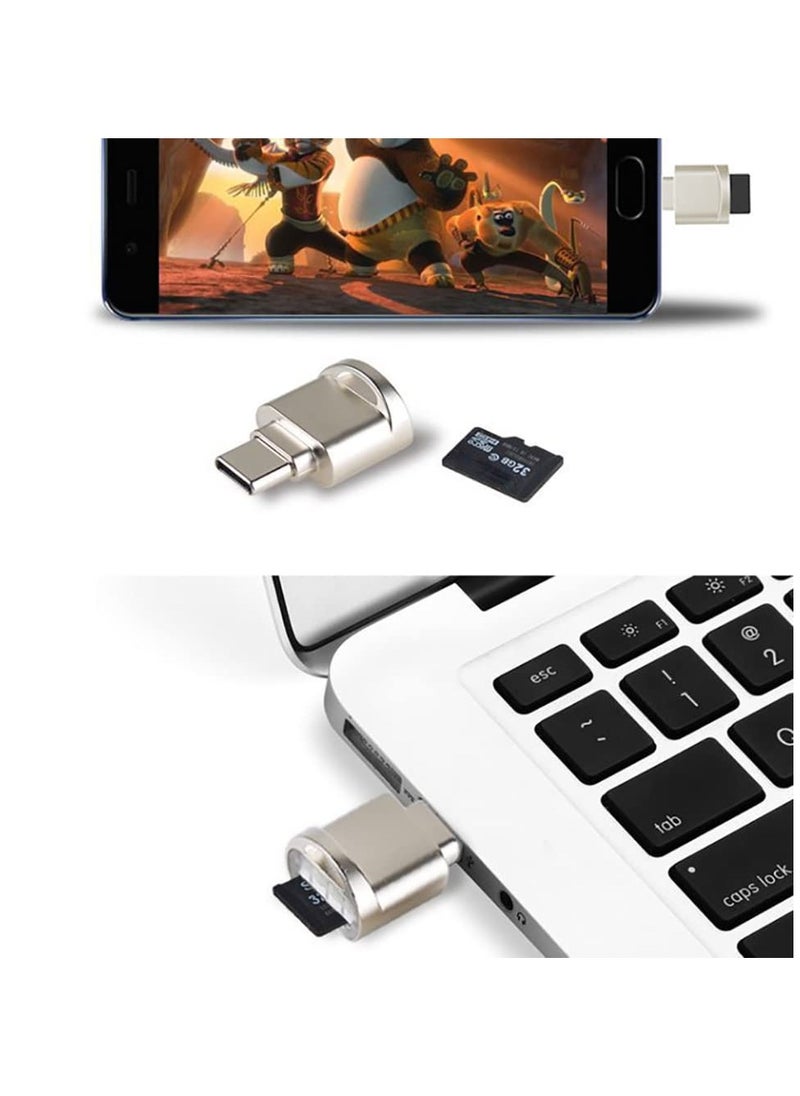 GNAFOTU - Micro SD Card Reader, USB C to SD Card Reader, Type C TF Memory Card Reader with USB C to USB Adapter, USB OTG Card Reader for Laptops, MacBook, Galaxy Phones and More - Image 1