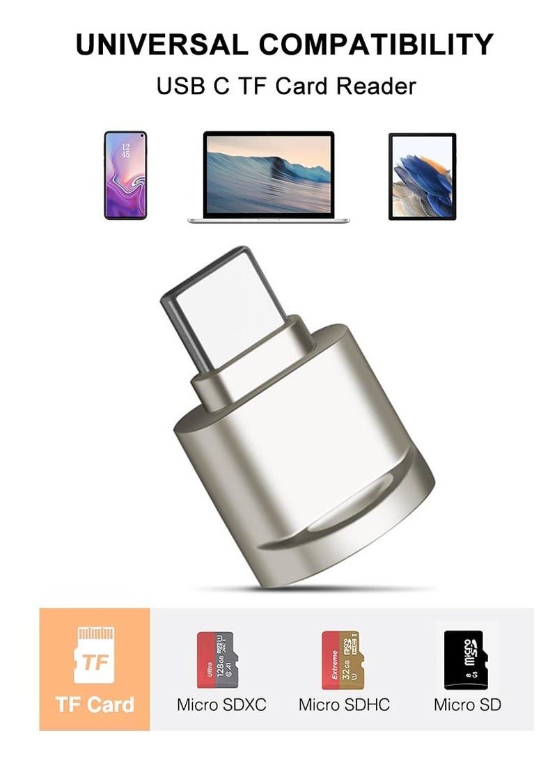 GNAFOTU - Micro SD Card Reader, USB C to SD Card Reader, Type C TF Memory Card Reader with USB C to USB Adapter, USB OTG Card Reader for Laptops, MacBook, Galaxy Phones and More - Image 1