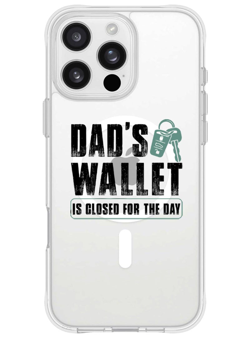 Theodor iPhone 16 Pro Magsafe Magnetic Case for iPhone Compatible with Wireless Charging, Shockproof Phone Bumper Cover - Dads wallet Black - Image 1